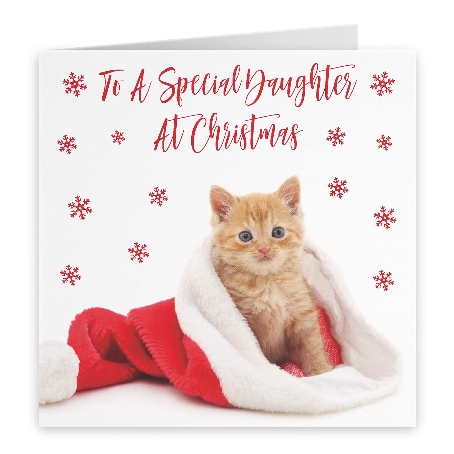Hunts England - Daughter Christmas Card - To A Special Daughter At Christmas - Kitten Collection, White, 148 x 148 mm - Image 2