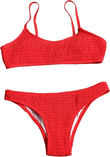 SheIn Traje de baño de 2 piezas para mujer con sujetador y bragas  inalámbricas, Rojo, XL : Amazon.com.mx: Ropa, Zapatos y Accesorios