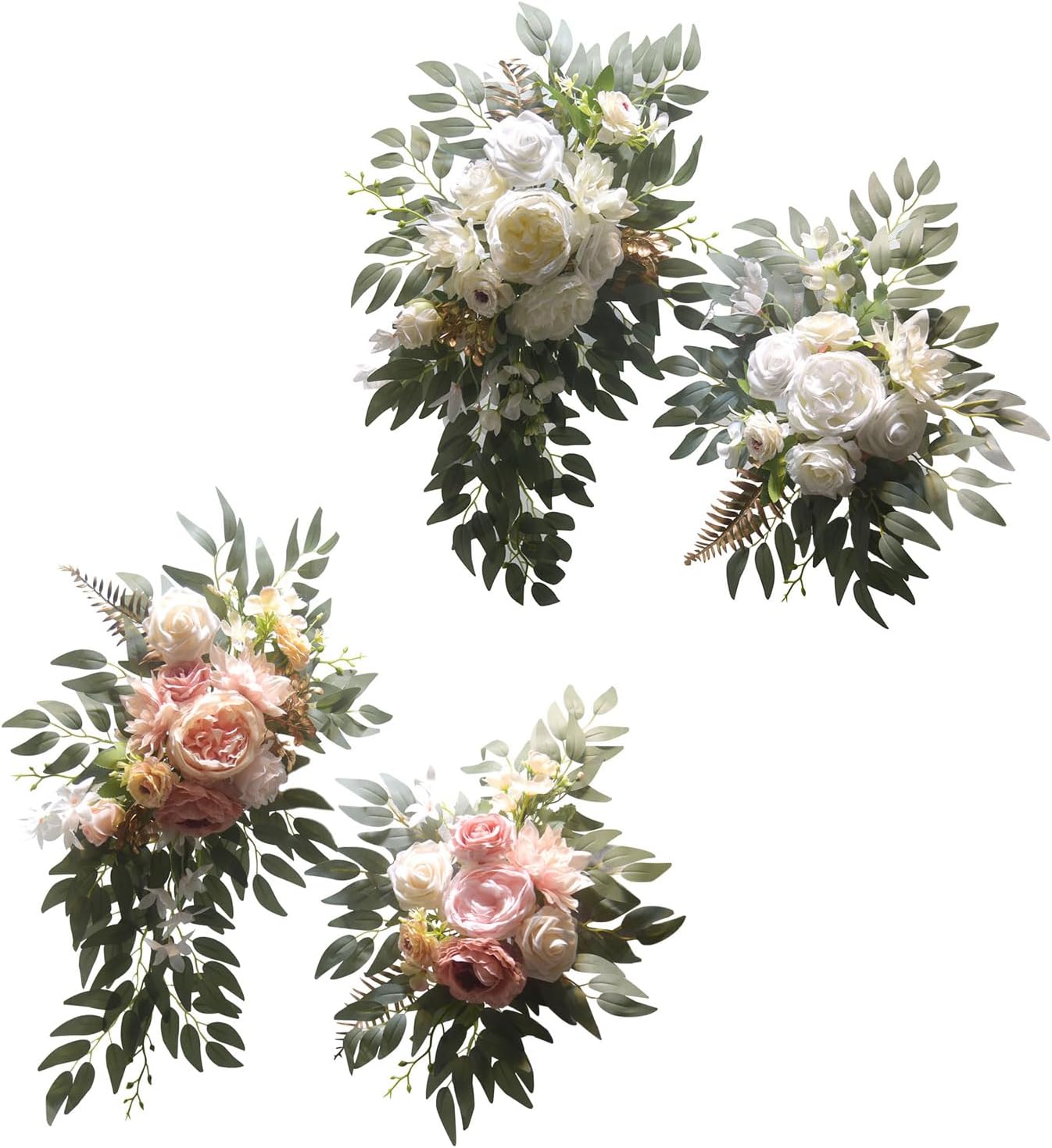 2Pieces Wedding Decorative Swag Artificial Flower Swag Ceremony Sign for Indoor and Outdoor Use Decorations