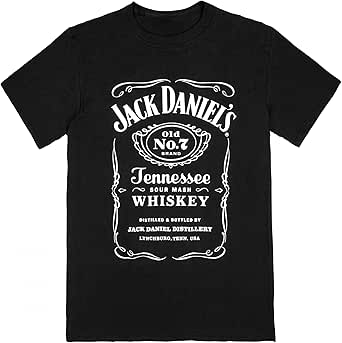 Jack Daniel's Tennessee Sour Mash Whiskey Label Black T-Shirt (US