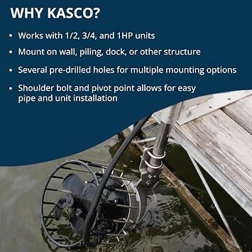 Kasco Universal Dock Mount Kit (243485)| Unit & Pipe Not Included | Dock Mount for 1/2, 3/4 and 1HP De-icer | Stainless Steel | Universal Kit | Mount on Docks, Pilings, and Waterfront Property