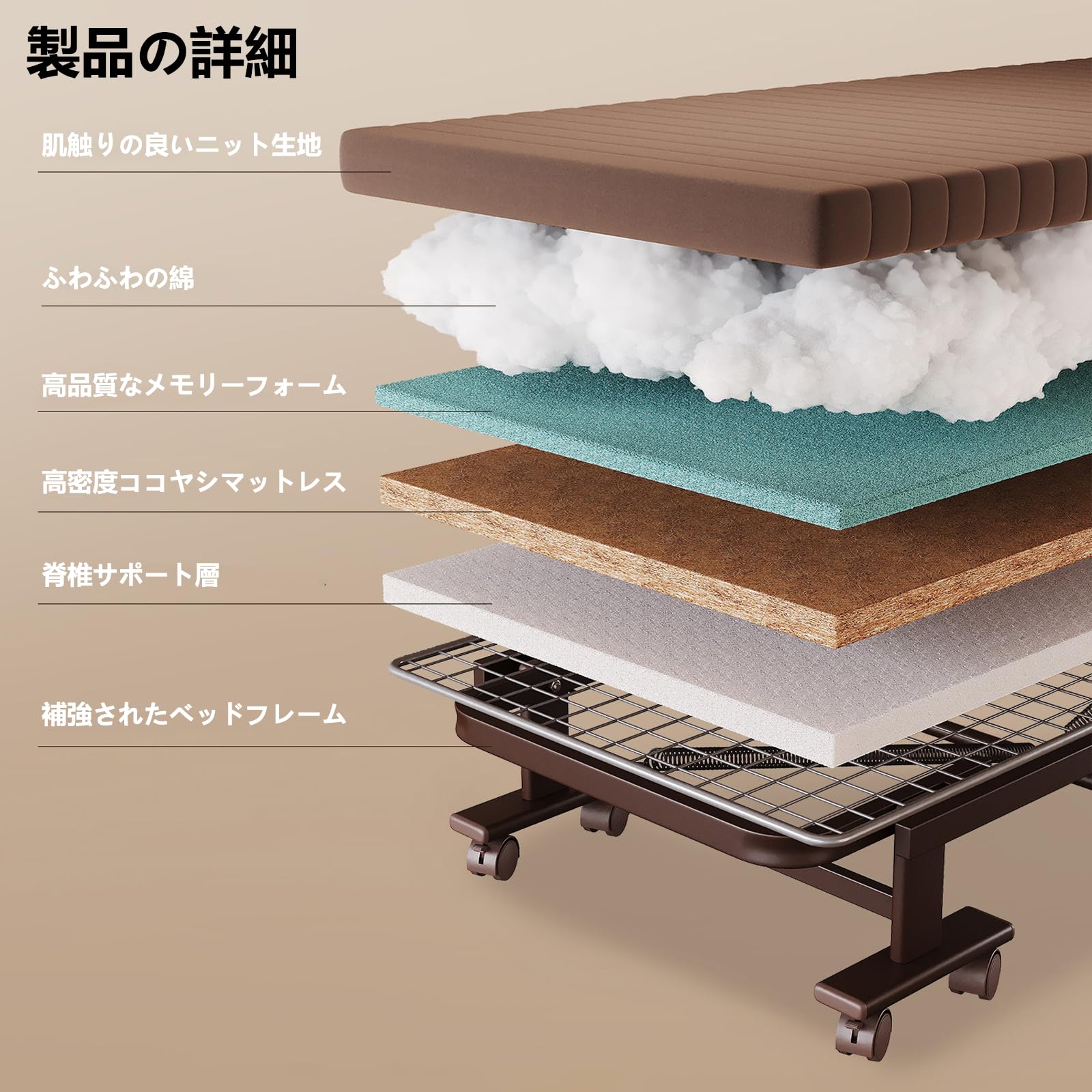 Amazon｜Achcozy 2026 新登場 豪華 折りたたみベッド 完成品 シングル