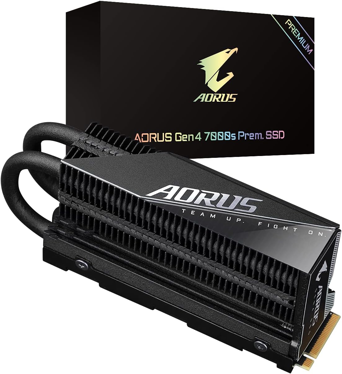 GIGABYTE AORUS Gen4 7000s SSD 2TB PCIe 4.0 NVMe M.2, Nanocarbon Coated Aluminum Heatsink, 3D TLC NAND, SSD- GP-AG70S2TB
