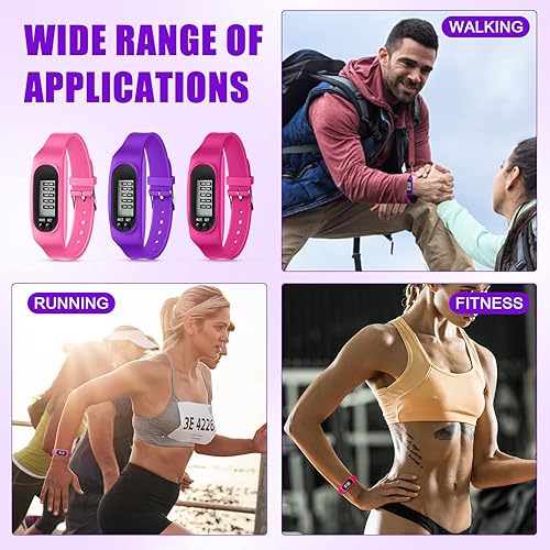 Miniatura 6 de Geyoga Pedometer for Walking Steps and Miles Pedometer Watch Silicone Steps Tracker Running Bracelet Ankle Step Counter for Calorie Burning and Step