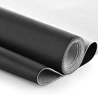 2 Yards Marine Vinyl Fabric, Upholstery Faux Leather, Soft Waterproof Synthetic Fabric for Outdoor Boat Automotive, Car Seats, Upholstery Crafts, DIY Sewing, Sofa 54" x 72" (Black_Litchee Pattern)