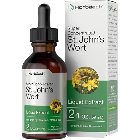 St Johns Wort Tincture | 2 Oz | Alcohol Free | Vegeterian, Non-GMO, Gluten Free Liquid Extract | by Horbaach