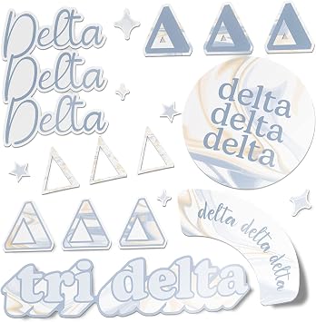 Desert Cactus Delta Delta Delta Sorority Sticker Decal Marble