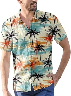 Camisa de hombre lila para hombre primavera y verano Hawaii top colorido estampado floral moda top camisa vacaciones exterior manga corta camisa camisa con cremallera hombre