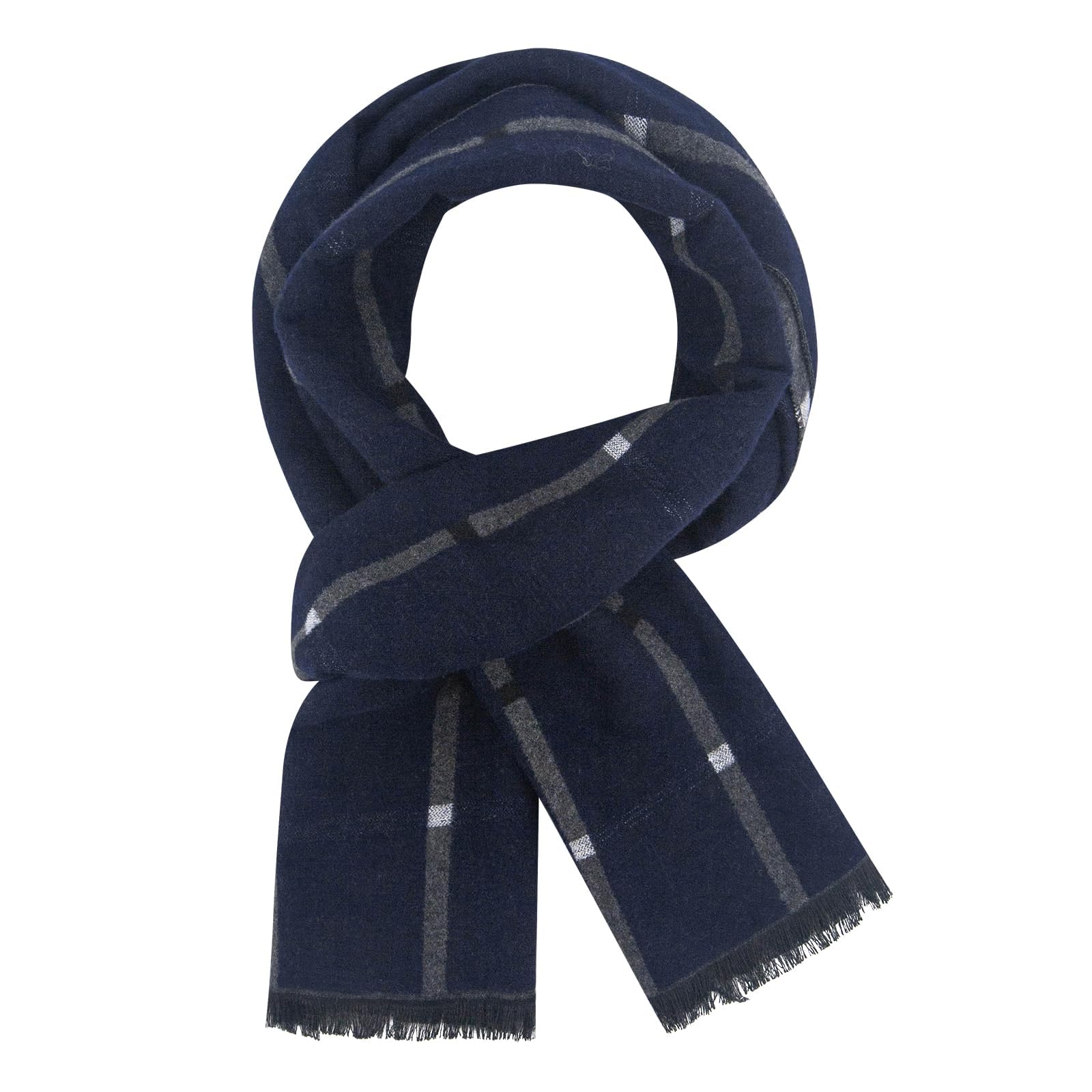 Men's Autumn Cotton Checked Scarf Winter Spring Autumn Boys Warm Long Scarf with Luxurious-image-25