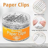 Vista 3 de Clips de papel medianos, clip de papel de tamaño mediano, 700 clips de suministros de oficina para papeleo, ideal para el hogar, la escuela