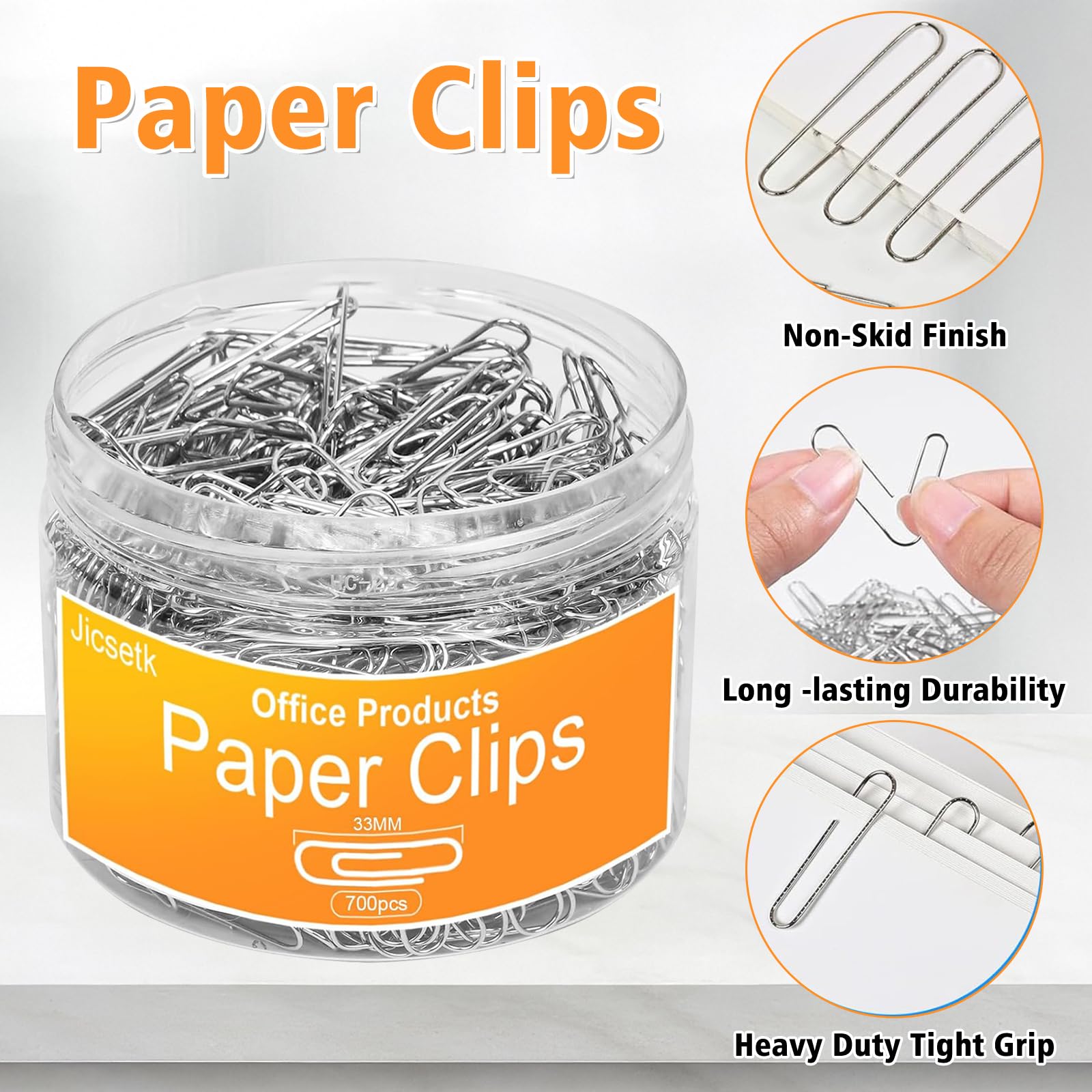 Jicsetk Medium Paper Clips,Paper Clip Medium Size,700 Pcs Clips Office Supplies for Paperwork Ideal for Home, School and Teacher Supplies. in use