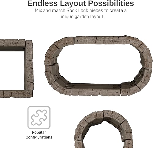 Miniatura 4 de RTS Home Accents Kit de cama de jardín elevada Rock Lock, cuadrado de 48 pulgadas