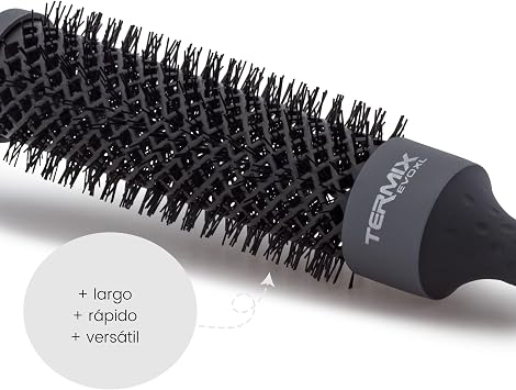 Termix Evolution XL Round Thermal Hairbrush with 3 cm Longer Ceramic Tube for Long Hair Reduces drying time thanks to its ionised fibres and non-stick tube Pack of 5 Brushes
