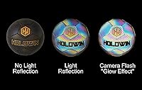 Vista 3 de Holographic Luminous Soccer Ball for Night Games & Training Football Ball Glowing in The Dark Light Up Reflective with Camera Flash Reflects Light