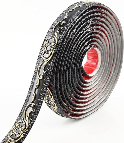 Miniatura 8 de Moldura de pared flexible, diseño autoadhesivo para despegar y pegar, moldura de corona para marco de espejo de gabinete, borde de pared, decoración