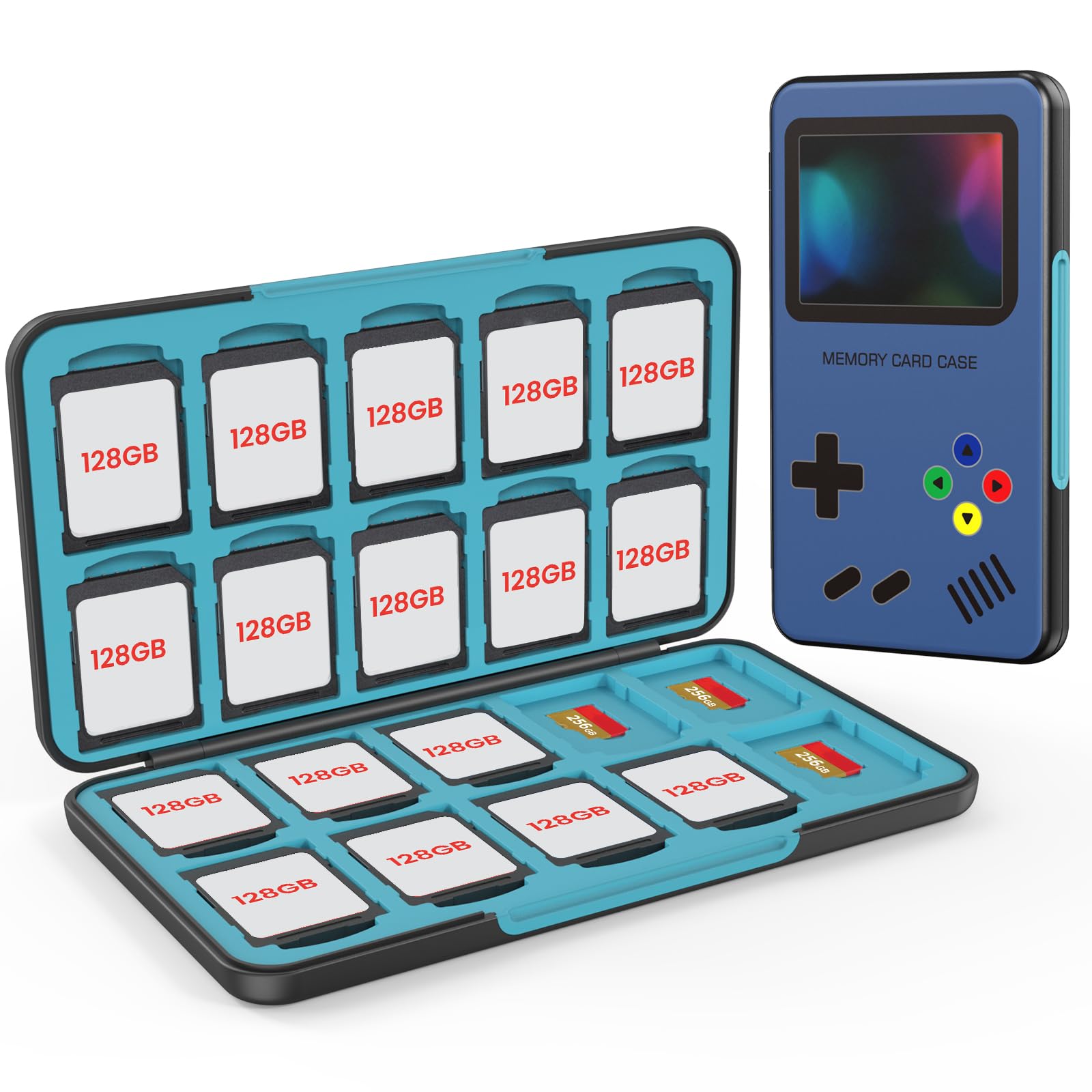 HEIYING SD Card Holder for SD/TF Cards,Portable Memory Card Storage Case Compatible with 20 SDXC SDHC and 20 TF Cards Slots-image-0