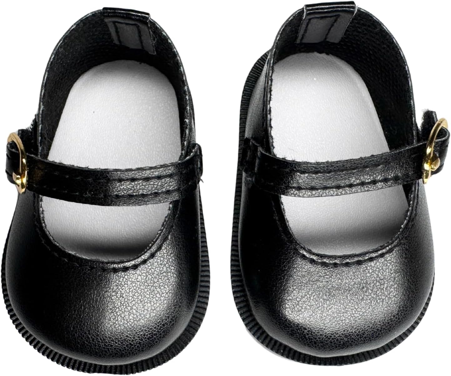 18" American Doll Shoes- Mary Jane Matte Black, Red, White, Pink, Shiny Black Shoe (18" Doll, Matte Black)