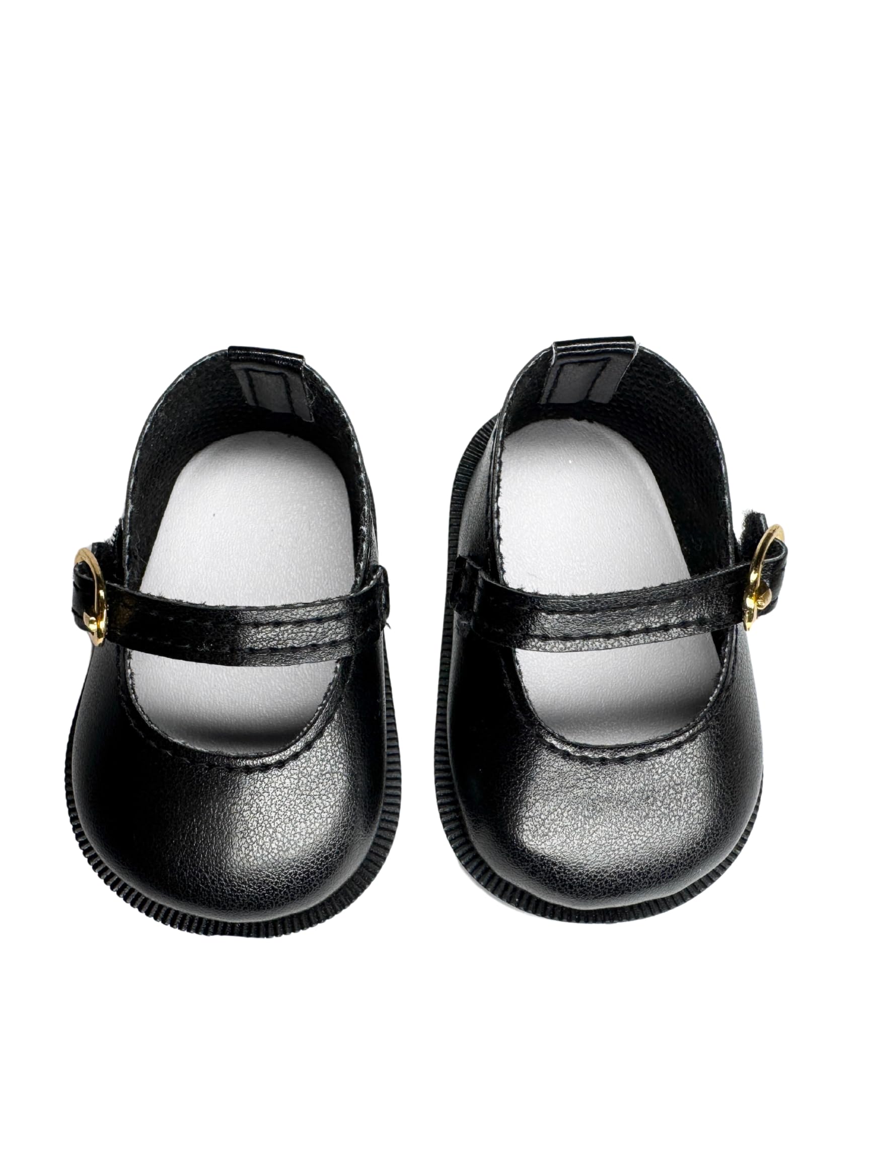 18" American Doll Shoes- Mary Jane Matte Black, Red, White, Pink, Shiny Black Shoe (18" Doll, Matte Black)