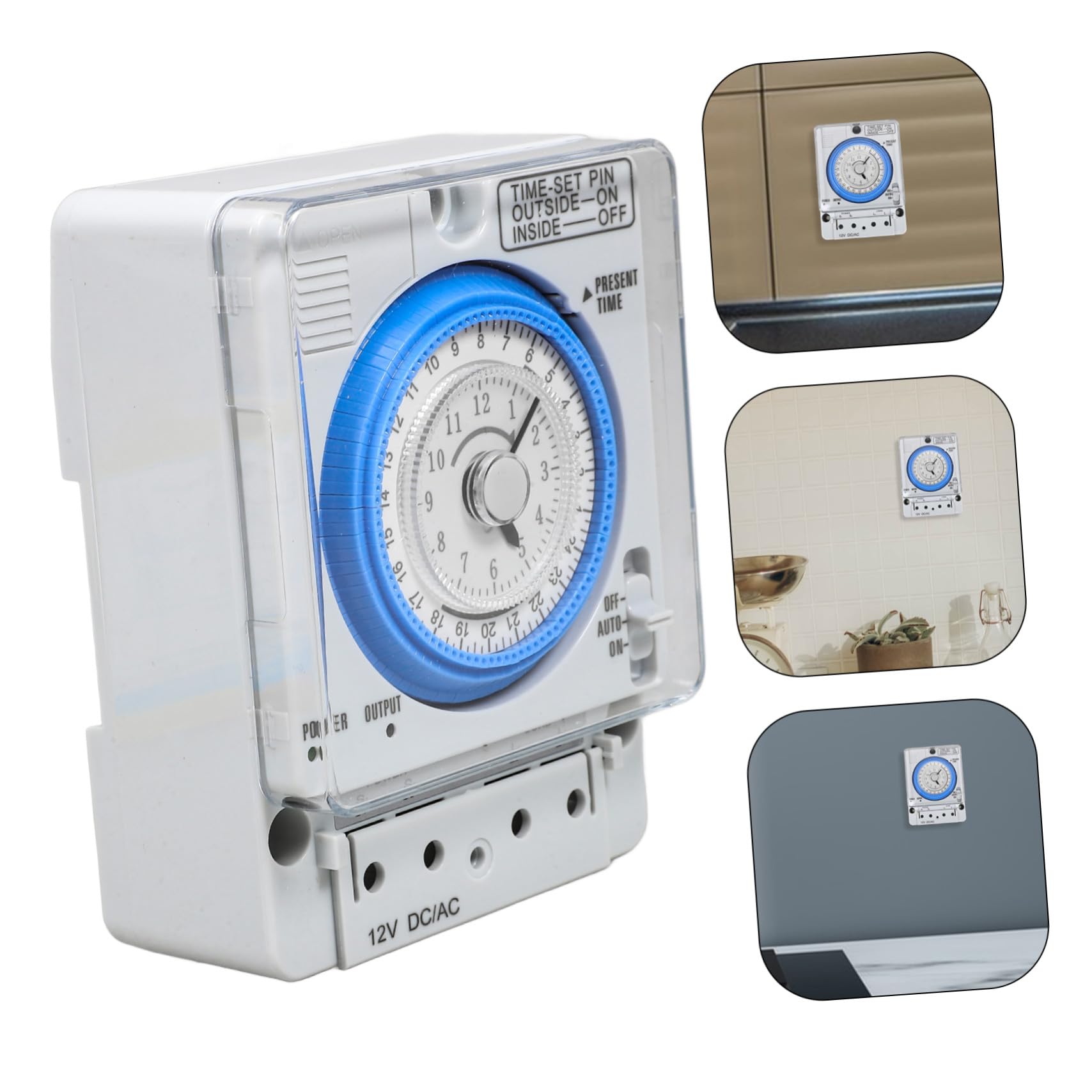 Temporizador Mecánico de Cuenta Regresiva 16a 250vac Blanco PC | Control de Preciso, Uso en Cocina y Hogar, Fácil de Limpiar, Portátil, sin Batería Incluida