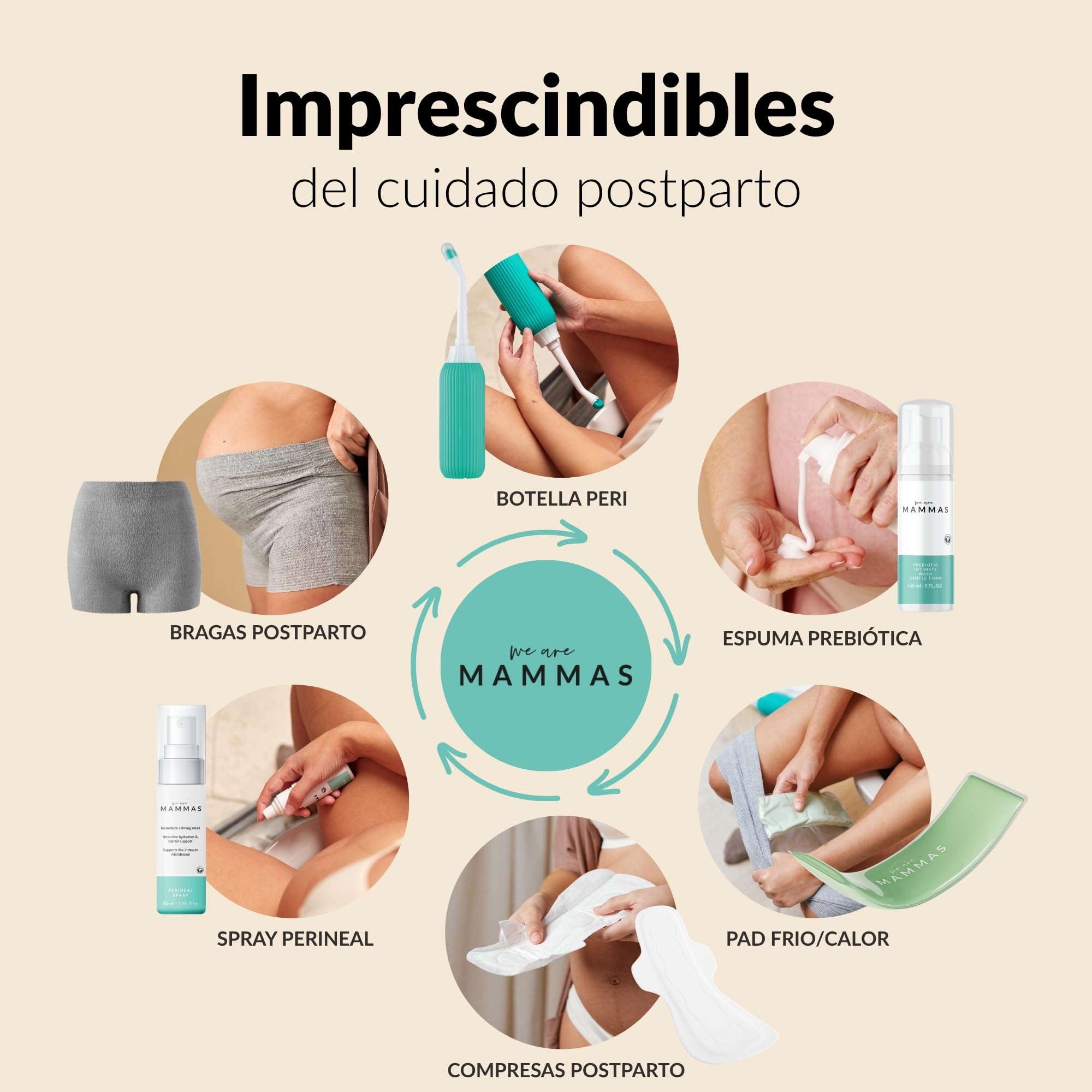 Pack Cuidado Perineal Postparto: Espuma Prebiotica y Spray Botanico Intimo Mujer Higiene Recuperacion Intima Limpieza Suave Alivio Calma Aloe Vera Hamamelis Acido Lactico pH Balanceado Flora Sin Jabon