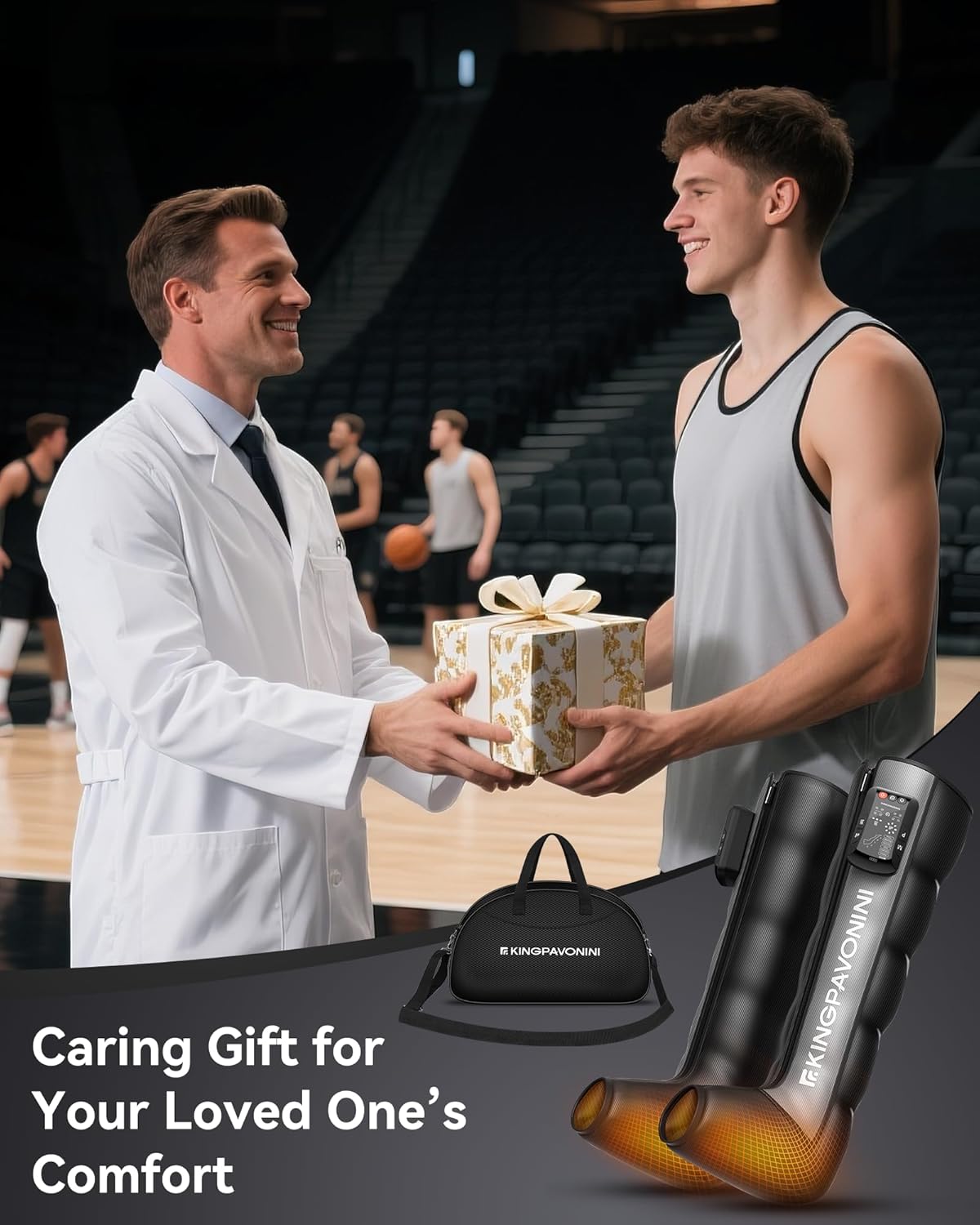 KingPavonini Cordless Leg Compression Massager with 5 Overlapping Chambers & 3 Foot Heat, 4500mAh Leg Massager for Circulation and Pain Relief, 19 Modes & 8 Intensities, Recovery Boots for Athletes - Image 9