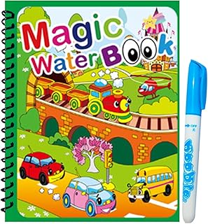 Water Coloring Book Reusable Painting Cartoon Animal Coloring Book Mess Drawing Painting Books for Toddlers Boys Girls Educational Learning Gifts Dino Poster (F, One Size)