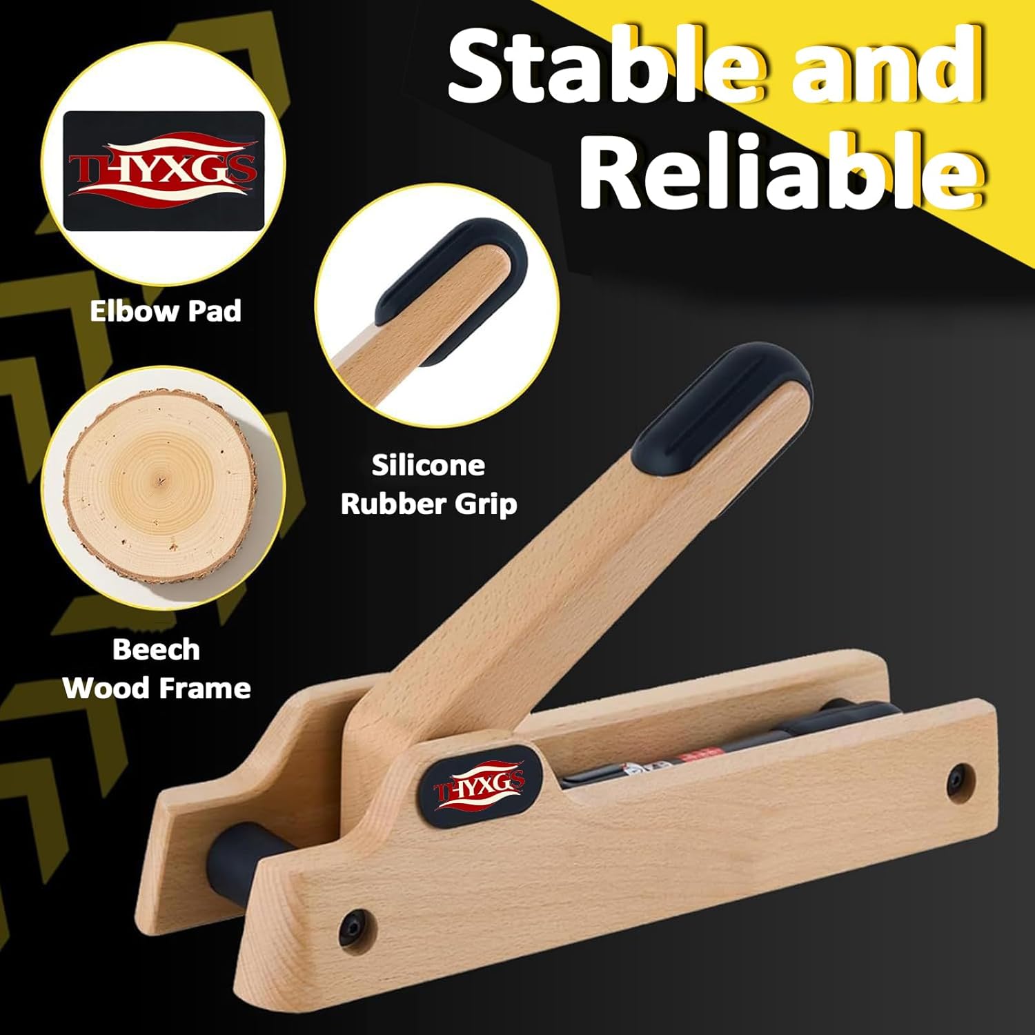 Arm Wrestling Training Equipment, Wooden Forearm Strengthener, 3cm Handle Width, 1-12 Adjustable Hydraulic Resistance, for Home/Gym Training