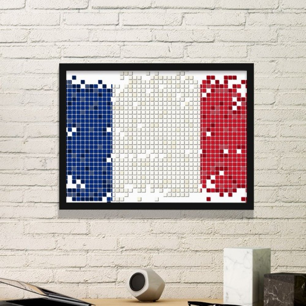 Illustration motif paysage de France sous cadre photo noir pour décoration murale accueil