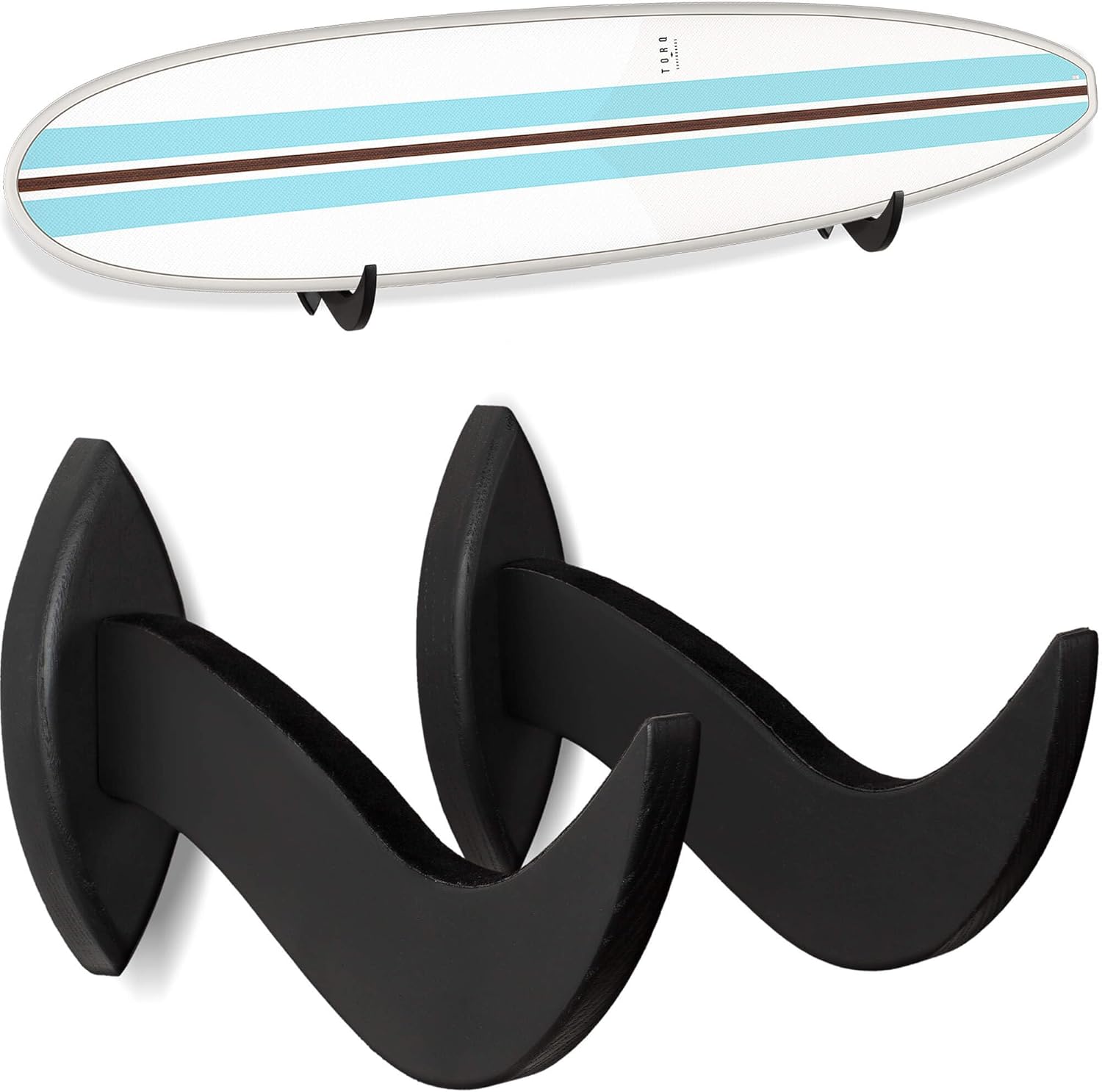 Hang 11 Surfboard Wall Mount - Surf Board Wall Hangers, Surfboard Mount, Beautiful Sustainable Wooden Rack, Perfect to Display Your Board, Surf Racks, Horizontal Hanger, Surfing Accessories
