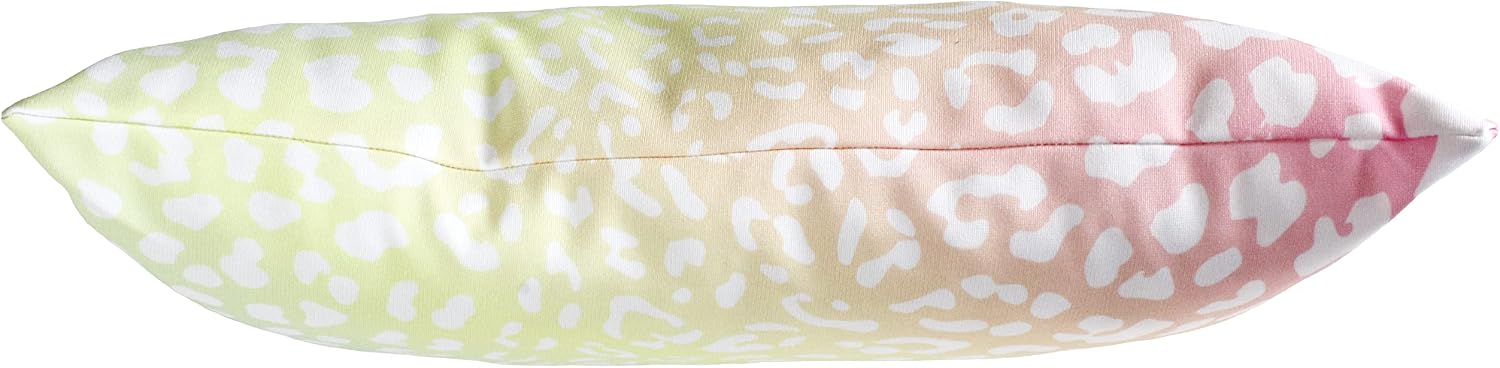 College Covers Animal Print Pillows Decorative Pillow, 16" X 6", Leopard Pastel Gradient/White