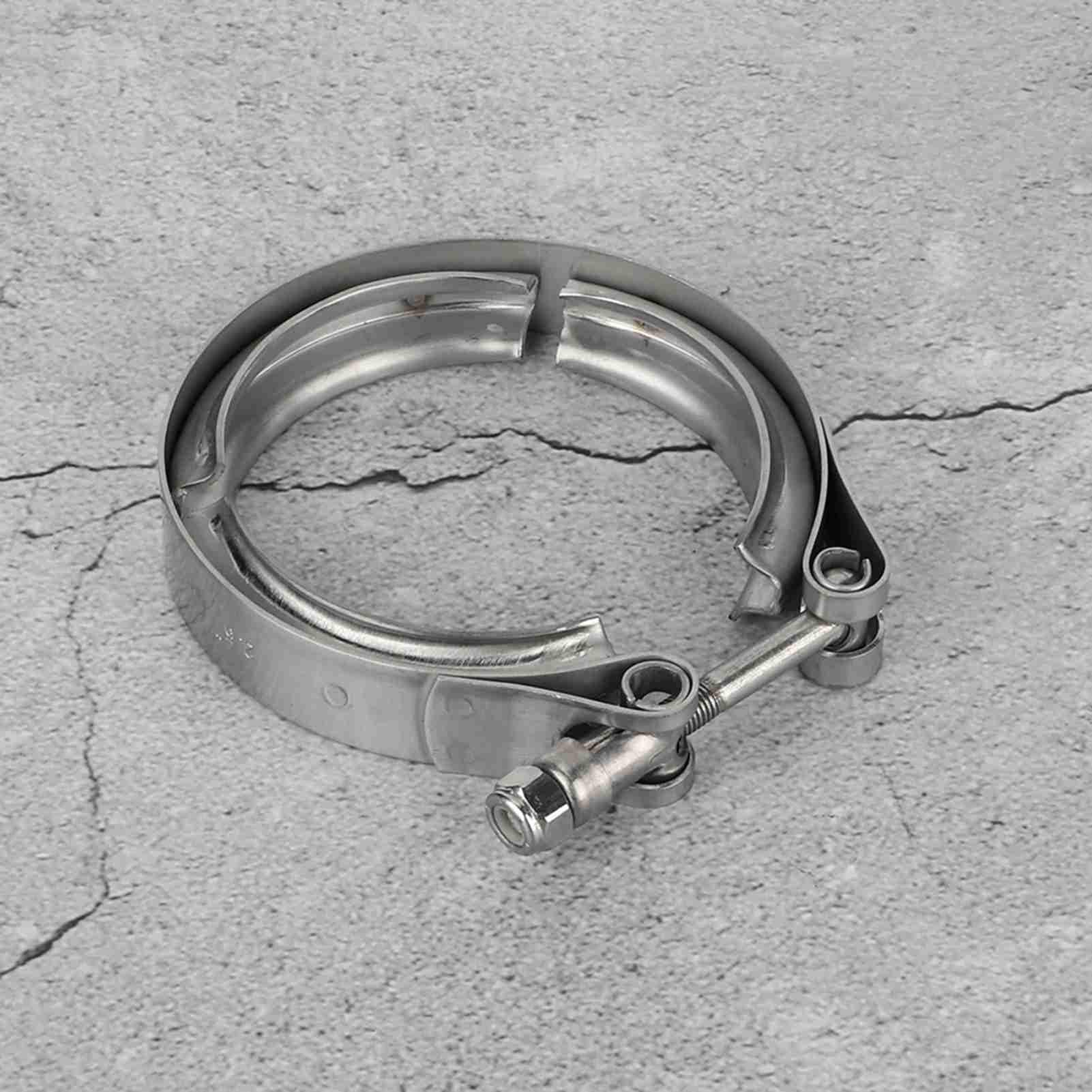 Morsetto di Scarico, Acciaio Inossidabile Universale 2,5 Pollici 63 Mm Car Auto V Band Turbo Downpipe Morsetto di Scarico Vite M6