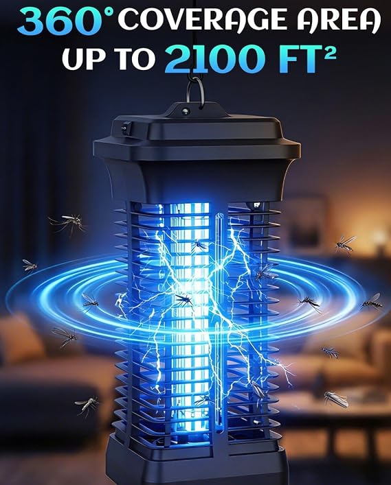 Waterproof Insect Fly Zapper, Electric Bug Zapper, Mosquito Trap Outdoor, Mosquito Zappers Killer Indoor/Outdoor for garden