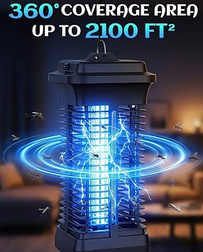 Waterproof Insect Fly Zapper, Electric Bug Zapper, Mosquito Trap Outdoor, Mosquito Zappers Killer Indoor/Outdoor for garden