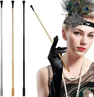 Amosfun 3pcs Long Cigarette Holder Extendable Vintage Costume Cosplay 1920s Women Accessories Audrey Style Breakfast at Tiffanys for Festival Party Women