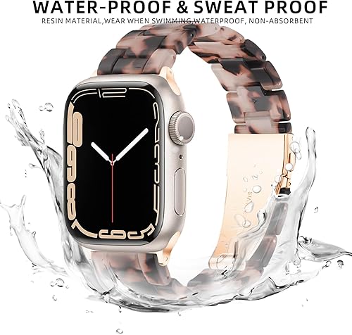 Miniatura 4 de Correas de resina para Apple Watch, correa de resina de tortuga para iWatch compatible con iWatch Series SE7654321 de 1.496 pulgadas, 1.575