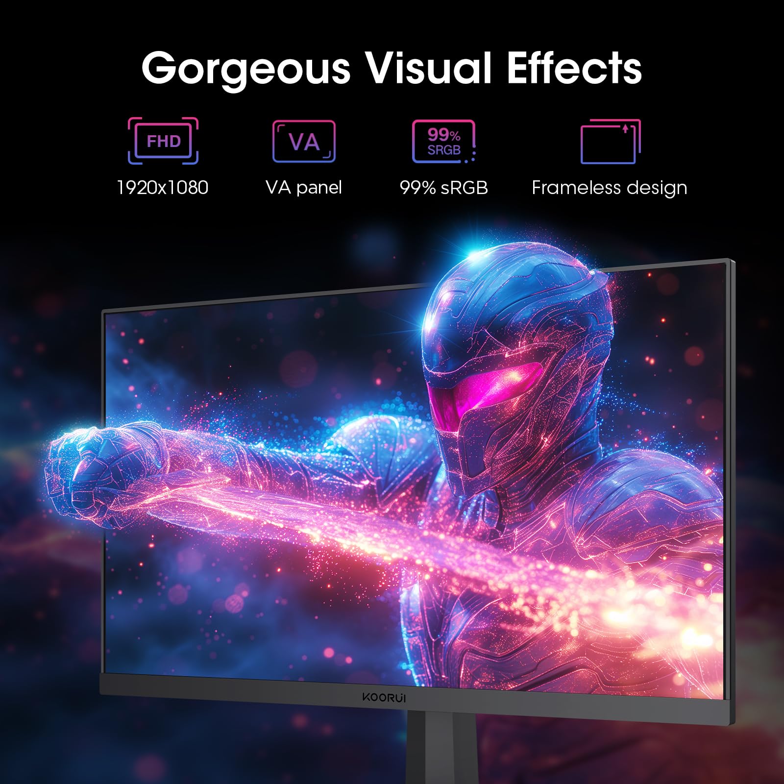Amazon.com: KOORUI 24.5 inch Gaming Monitor, FHD 1080P 144Hz