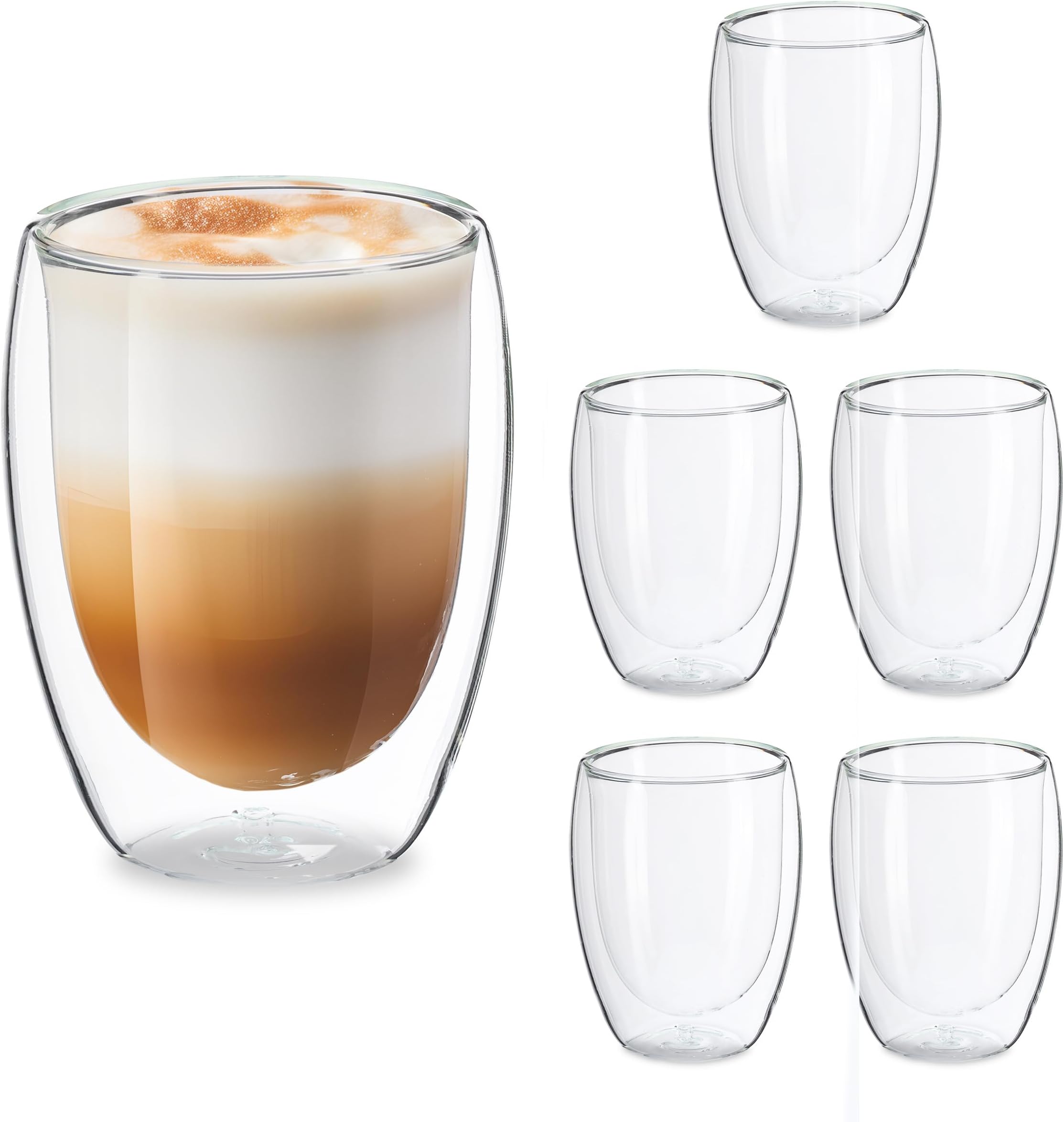 Doppelwandige Kaffeegläser 200 Ml – 2er Set, Aus Borosilikatglas, Hitzebeständig, Für Latte & Cappuccino