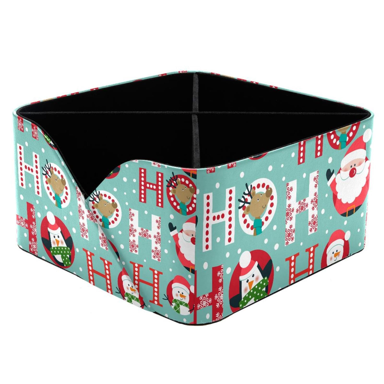KengjuTesu Christmas Santa Deer Penguin and Snowman Desktop Organizer Pen Holder, Rectangular Pencil Cup for Office, Study and Makeup Stations