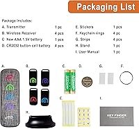 Vista 7 de J-Tech Digital JTDKF4F - Localizador inalámbrico de llaves perdidas y cartera con batería reemplazable (1 transmisor + 4 receptores)