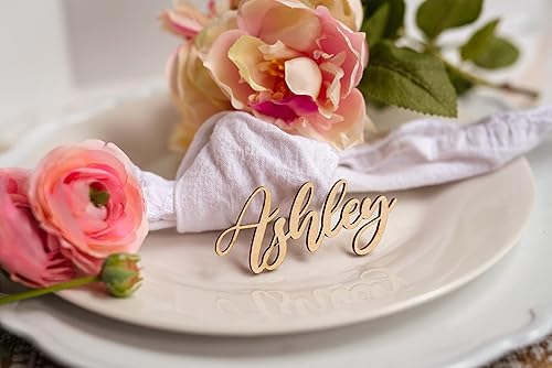 Miniatura 3 de Etiquetas de nombre de madera personalizadas para colocar lugares, tarjetas de lugar personalizadas para bodas, despedidas de soltera y eventos,