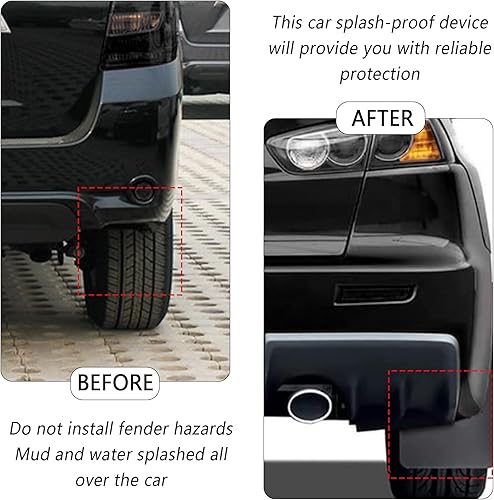 Miniatura 5 de 2 solapas de barro para automóvil, protector contra salpicaduras flexible y cortable con 10 clips de retención, accesorios exteriores universales