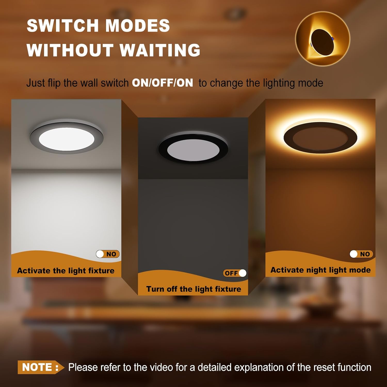 VOLISUN 6 Pack 6 Inch Black Recessed Light with Night Light, Canless LED Recessed Lighting 6 inch, 2700K-5000K Selectable, 12W=130W,1080LM Soffit Lighting Outdoor Recessed Light, ETL Certificated