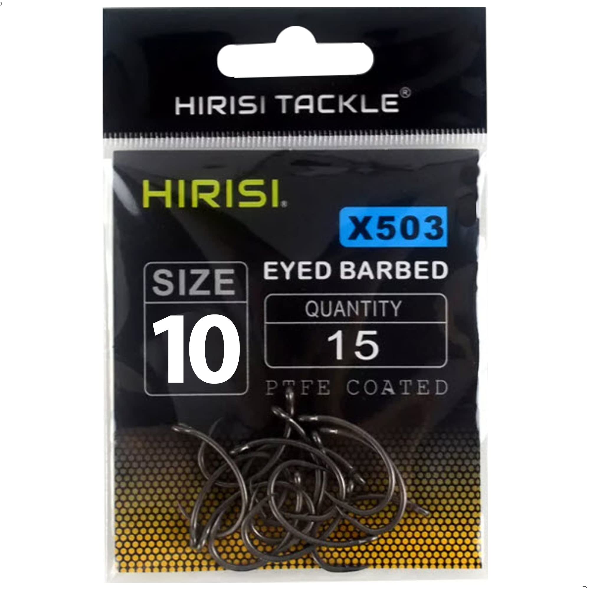 Hirisi X503 Fishing Hooks Available in Sizes 2, 4, 6, 8 with Curved Shaft and Inner Barbs for Carp Fishing, Pack of 15