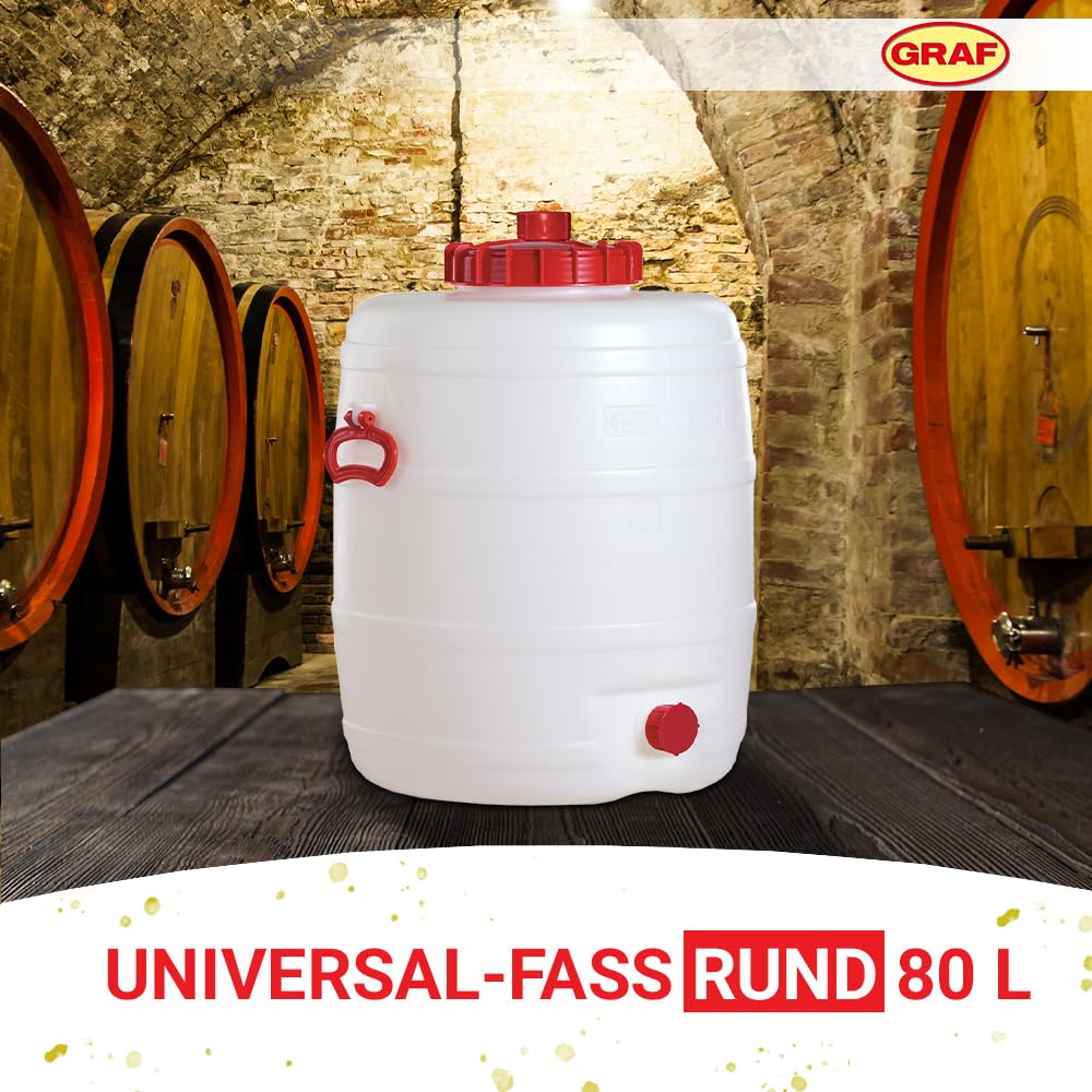 GRAF Universal-Fass 80 Liter rund aus lebensmittelechten PE
