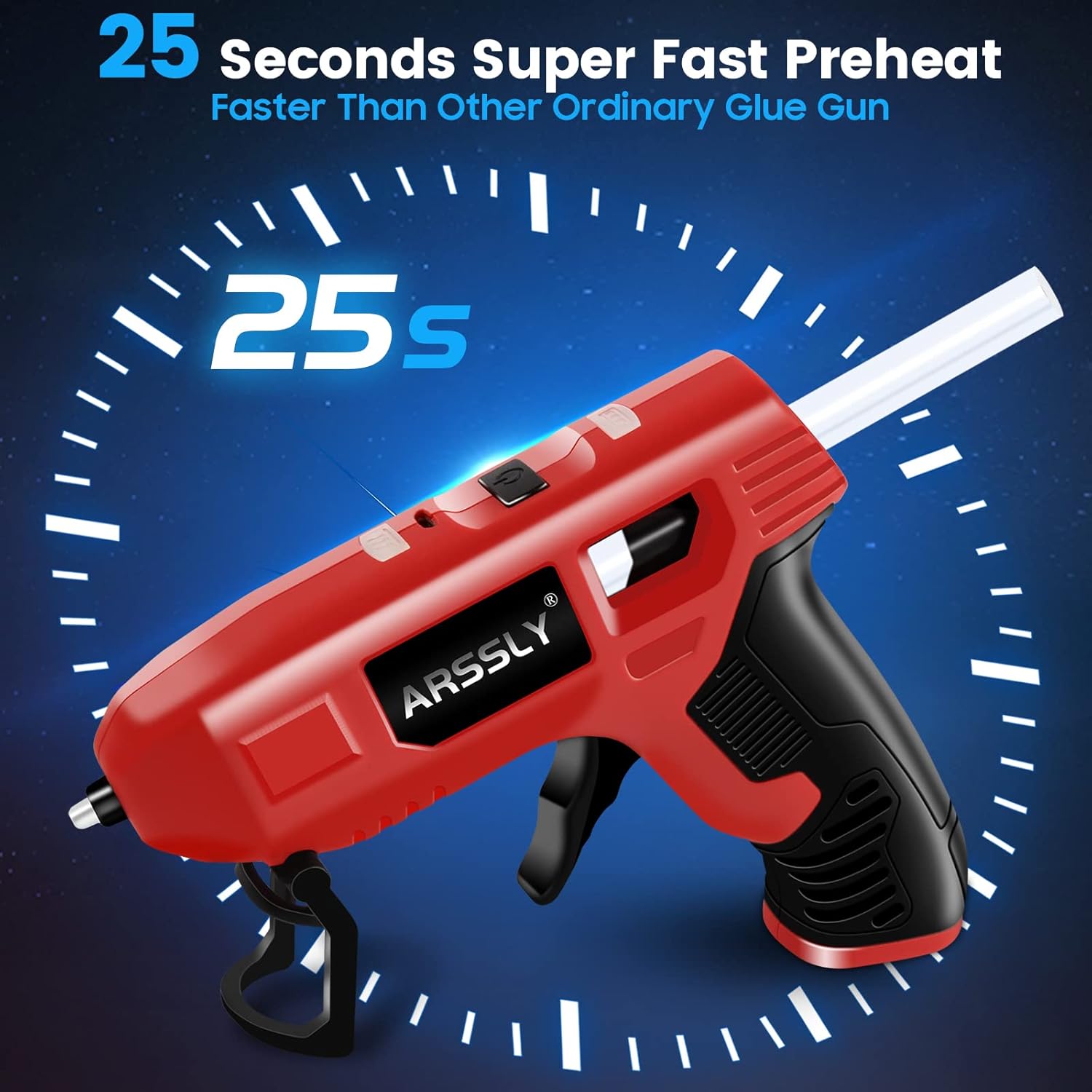 Cordless Hot Glue Gun, Upgrade 25s Super Fast Preheating Glue Gun Kit with 11MM Glue Sticks, USB Rechargeable Smart-Power-Off Hot Melt Glue Gun for Quick Repairs, Parent-child DIY Arts & Crafts : Arts, Crafts & Sewing