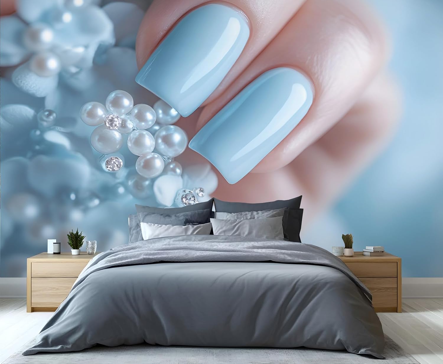Nail Salon Wall Murals, Cosmetics Store 3D Mural Wallpaper, Fashion Beauty Large Background Wall Murals Decor, Glamorous Nails Wallpaper for Cosmetology Makeup Living Room Decor (Not Peel n' Stick)