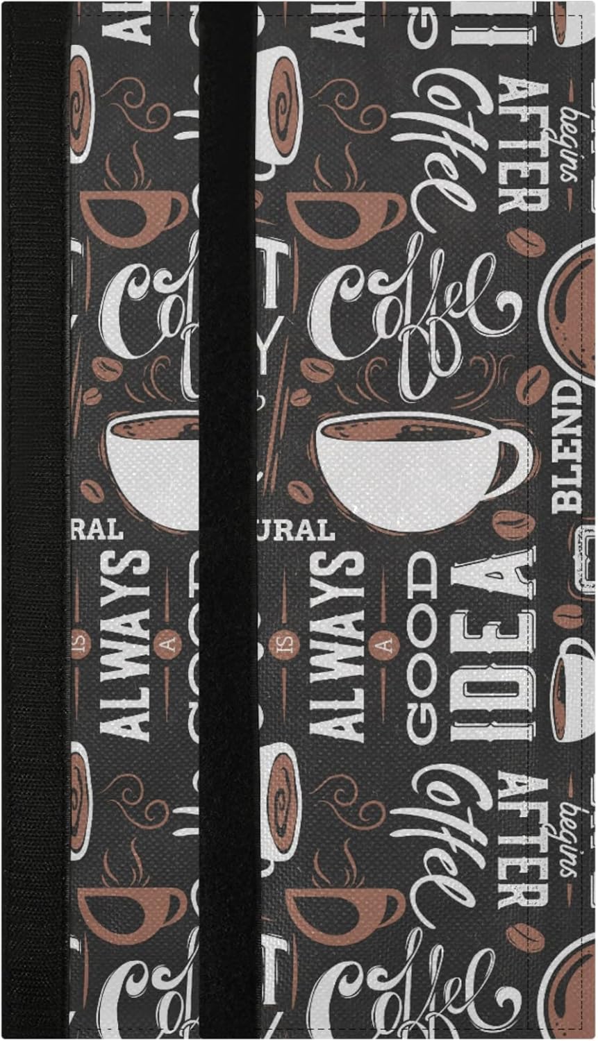Coffee Theme Beans Pattern Refrigerator Door Handle Covers Set of 2 Kitchen Appliance Decor for Fridge Oven Dishwasher