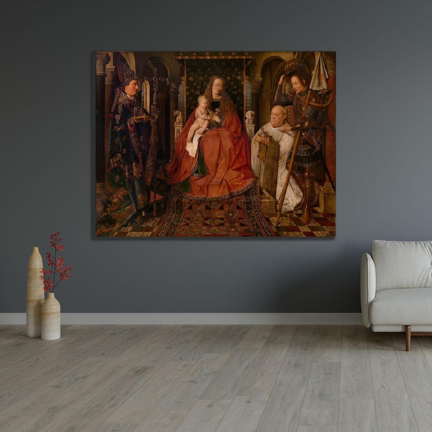 ArtDirect Madonna Surrounded by Saint George, Saint Donatianus of Reims and the Donor Canon Van der Paele Unframed Art Print Giclee Poster by Jan van Eyck - Ready for Framing with Customization Sizes 10x8, 14x11, 20x15, 31x24, 47x36 and 60x46 inches