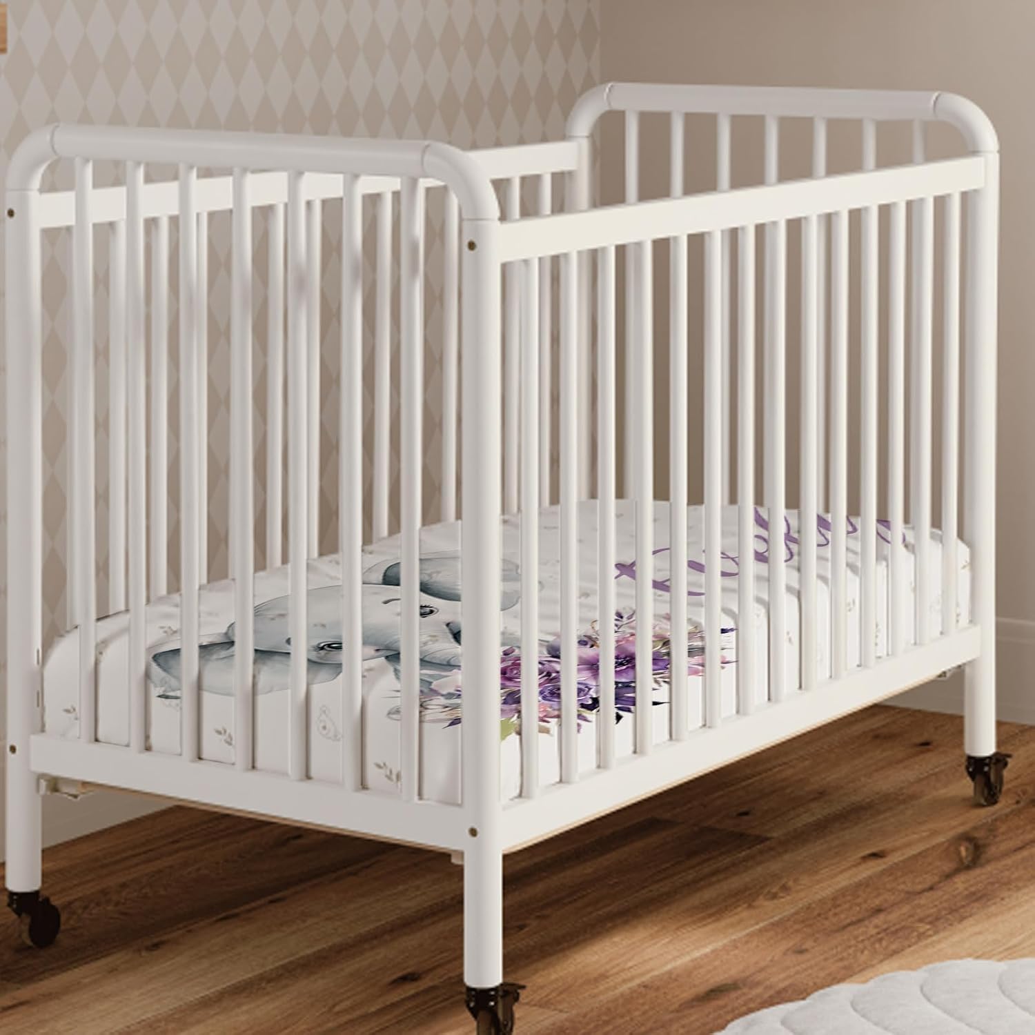 Custom Crib Bedding Sets, Personalized Elephant Crib Bedding Sets with Name, 2 Pcs Crib Set with Double Layer Blanket and Crib Sheet, Gifts for Boys and Girls