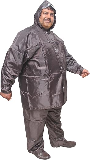 Goodluck 100% waterproof Raincoat Big Size/Rainsuit/Rainwear for mens, sturdy, reusable, suited for plus size